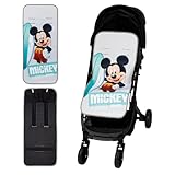 Interbaby Materassino per passeggino, universale, per estate, traspirante, confortevole, 100% cotone, 84 x 34 cm, protezioni per imbracatura | Fodera per passeggino Sport Mickey