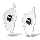 erreinge Sticker x2 Corsica Francia Adesivo Sagomato in PVC per Decalcomania Parete Murale Auto Moto Casco Camper Laptop - cm 12