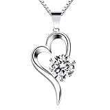 B. Catcher - Collana da donna in argento 925, con zirconia cubica, ciondolo con diamante, per festa della mamma, regalo perfetto per compleanni, feste, matrimoni, San Valentino