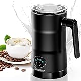 NWOUIIAY Montalatte Elettrico 600W 350ML 4 IN 1 Cappuccinatore Elettrico Macchina per Schiuma Automatico Latte Calda/Fredda Montalatte per Cappuccino Macchiato Caffè Latte e Cioccolata Calda