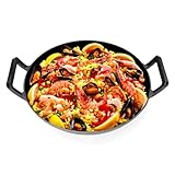 GFTIME Wok in ghisa Ø 36 cm per barbecue a gas, grill, induzione, fuoco, padella wok in ghisa per Weber Spirit, sistema Genesis gourment System, per griglia a gas Enders, padella in ghisa, 1 pezzo