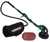 VONROC Levigatrice per muro e pareti 1050W - 6 carte abrasive, tubo di aspirazione, sacco di raccolta - Cavo 4 metri, testa girevole, impugnatura telescopica 180cm - Per un risultato uniforme