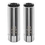 VEGCOO 2 Pezzi Chiave Candele 16mm/14mm, Parete Sottile Magnetica Chiave per Candele con Giunto Universale, Candela a 12 Angoli 3/8" Strumento per la Maggior Parte delle Auto