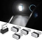 CTRICALVER 5pcs Luci Ambiente Auto, Mini luci usb, LED Interni Auto USB, Interni per auto luce portatili, luce d atmosfera per interni auto, per Banca di alimentazione per laptop, bianca