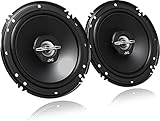 JVC CS-J620X, Altoparlanti coassiali da 16 cm, Potenza di picco di 300W, Woofer in mica da 16cm, Magnete in ferrite, Risposta in frequenza di 30-22,000Hz, Surround ibrido, Nero