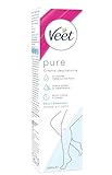 Veet Pure Crema Depilatoria Gambe, Braccia, Ascelle e Zona Bikini per Pelli Sensibili, Dermatologicamente Testata, 200 ml