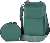 styleBREAKER Set di borse da donna 2 pezzi con tasca per cellulare e protezione RFID, borsa a tracolla, borsa per cellulare 02012385, colore:Verde scuro