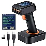 Tera 1D 2D QR Barcode Scanner con Stazione di Ricarica e Display Bluetooth e wireless 2.4Ghz Prefisso e suffisso dell ora schermo, HW0006