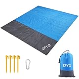 ZFYQ Coperta da Spiaggia, 200 x 210 cm Anti Sabbia Portatile Coperta da Picnic con 4 Picchetti Fixed per Picnic, Spiaggia, Viaggi, Escursionismo, Campeggio e Altro