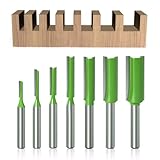 kajkey® Flauto Punta Dritta Fresa, 7 Pezzi 6mm gambo fresa set, Set di frese dritte, per Legno Fresa nel Carburo di Tungsteno Strumento di Lavorazione Del Legno, Per Lavori Fai Da Te Del Legno…