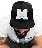 4sold - Cappellino Snapback ABC Letter, Diversi Modelli con Lettere dalla A alla Z, Colore: Nero/Bianco M Taglia Unica