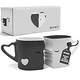 MIAMIO – Set di tazze da caffè in ceramica baci (grigio)