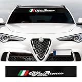 JHGFVBG Adesivi per Protezione Solare, Per Alfa Romeo Giulia Stelvio 159 147 156 166 Mito GT Mito Giulietta Striscia Parasole per Parabrezza Auto,Adesivi Decorativi,accessorio per striscioni