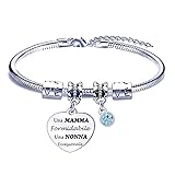 POIUYTRE Bracciale Una Mamma Formidabile Una Nonna Eccezionale, Regali Natale, Compleanno, Festa della Mamma Donna