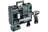 Metabo 10.8 Volt trapano avvitatore a batteria Power Maxx BS Basic per officina mobile + Set di 64 pezzi di set, 1 pezzi, 600080880