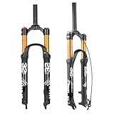 BaiWon MTB Forcella 26 27.5 29 Pollici MTB Forcella Ammortizzata Corsa 120mm, 1-1/8 Tubo Dritto/Tubo Conico Forcelle Mountain Bike, ASSE da 9 mm, Freno a Disco(29",Tubo Dritto Remoto)