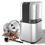 OMISOON Macina Caffe  Elettrico 150W, Macinacaffè Elettrico con Contenitori Rimovibili in acciaio inossidabile, 60g Capacità, per Chicchi di Caffè, Spezie, Cereali, Pepe, Noci