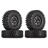 INJORA 1.9 RC Crawler Pneumatici e Cerchi Beadlock 4pcs Pneumatici Set per 1/10 RC Crawler Axial SCX10 90046 AXI03007 TRX4 (Nero)