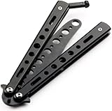 Shentian Coltello da Allenamento a Farfalla,Pieghevole(Butterfly Knife Nero)