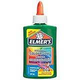 Elmer’S Colla Vinilica Colorata, Lavabile, Ottima per Realizzare Slime, Verde, 147 ml, 1 Pezzo