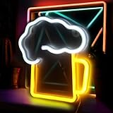 Birra Scritte Neon, Alimentato Tramite USB o Batteria, Angolo Bar Per Casa, Scritta LED, Insegna Luminosa LED, Scritte LED, Scritte LED da Parete, Insegne Luminose, Scritta