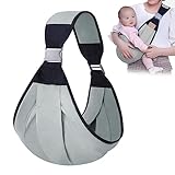 Roysmart Marsupio Neonato, Fascia Porta Bebe, Fascia per marsupio regolabile, Fascia per Neonati Traspirante, Wrap Baby Carrier per 0-36 Mesi da Neonato a Bambino (Grigio)