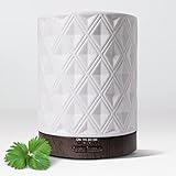 Earnest Living Diffusore di olio essenziale diffusore in ceramica bianca 250 ml timer luci notturne e funzione di spegnimento automatico Home Office Aromaterapia Diffusori per oli essenziali