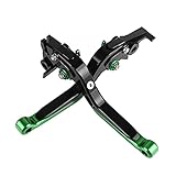 MZ-STORE Motociclo Regolabile Leva della Frizione del Freno CNC Alluminio per Z750 2007-2013-Nero+Nero+Verde+Verde