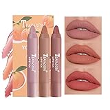 Mimore Rossetto 3 pezzi/set Sapore di frutta Opaco Rossetto Pastello Di lunga durata Impermeabile A prova di sbavature Fashion Full Portable Kit per il trucco dei rossetti (A)