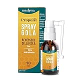 ERBA VITA Propoli EVSP® Spray Gola integratore alimentare a base di Erba Vita Soluble Propoli, acido ialuronico e oli essenziali di Limone e Menta - 20 ml