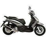 14024 TERMINALE LEOVINCE SBK NERO PIAGGIO BEVERLY 300 2015 - INOX