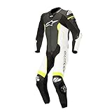 Alpinestars Missile Leather Suit 1 Pc - Tech-Air Compatible Nero Bianco Giallo Fluo 48