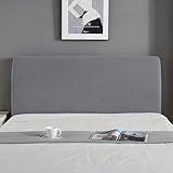 Kamanan Copritestiera Letto Cover Testata Letto Lavabile Fodera Testata Letto Estensibile Fodera Elastica Protezione Antipolvere per Testiera Imbottita per Camera da Letto (Grigio Chiaro, 170-190cm)