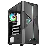 Itek SPACIRC XO - Case PC Gaming Middle Tower ATX, 2 Ventole da 12 cm ARGB in dotazione, 2xUSB3.2 - frontale ABS e traforato, pannello laterale in vetro temperato, nero