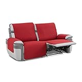 MAXIFUNDAS FUNDAS DE SOFA & CHAISE LONGUE MAXIFUNDE-COPRIDIVANO IMBOTTITO Relax 2 Posti Slam, Rosso. Salvasofà idrorepellente e con retro antiscivolo.