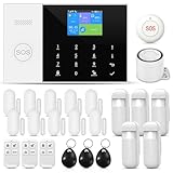 PGST Antifurto Allarme Casa Wireless senza fili GSM WiFi, Allarme Casa Wireless APP Tuya Smartlife, RFID, sirena, sensori porta finestra, rilevatore di movimento,Lavora con Alexa