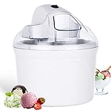 Macchina Gelato Soft, 1,5L Gelatiera, Macchina del Gelato con Bocca, Grande Coperchio Visibile Macchina per Gelato Pronto in 30 min