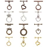 PH PandaHall 120 Set Chiusure Toggle & TBar in Lega Stile Tibetano per Gioielli Fai da Te Chiusura Accessori per Braccialetti collane bigiotteria