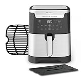 Moulinex EZ801D Easy Fry & Grill Friggitrice ad Aria e Griglia 2-in-1, Capacità XXL, Divisore per Duplice Cottura, Rosolatura Impeccabile, Risultati Croccanti, Cottura Sana, 8 Programmi, 6.5 L