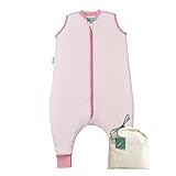 molis&co. Sacco Nanna con piedini - Sacco nanna primaverile e autunno - Sacco nanna 1 tog - Leggermente Imbotito - 100% Cotone (Oeko-TEX 100) - Vichy Pink (1 anno)