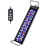 hygger Illuminazione per Acquario,14W Lampada Aquarium LED,24/7 Luce LED per Acquario Aquarium LED Light con 9 Colori And 10 Luminosità Regolabili per Acquario da 30-45cm Tanks