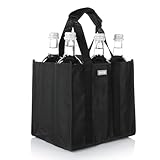 Vaily Borsa portabottiglie - Pratico borsa per portare con 6 scomparti - Cestino per 6 bottiglie de acqua o vino max. 1,5 litri - Ideale per la spesa - 27 x 18 x 23 cm