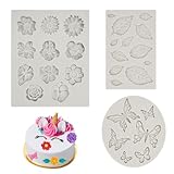 3 Pezzi Stampo In Silicone Per Fiori Di Rose,Stampi Silicone,Stampo Silicone Fiori,Rose Stampi In Silicone,Stampi Fiori In Silicone Per Pasta di Zucchero, Cioccolato, Fondente, Burro, Sapone