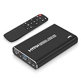 Lettore multimediale HD 4K, uscita MYPIN HDMI/AV/coassiale per MP4 MP3 MKV con telecomando, riproduzione di video e foto con unità USB 3.0/scheda SD/HDD/dispositivo esterno, inserto di supporto