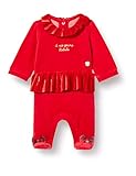 Chicco, Tutina Natale in ciniglia con piedino, Bimba 0-24, Rosso (411), 3 mesi