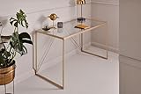 Jahnke Glam Desk KLARGLAS/Gold Scrivania, temperato Ferro, Vetro Trasparente/Effetto Oro, Taglia Unica