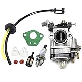 Queta, Carburatore per motore per decespugliatore 52 cc 49 cc 43 cc, kit carburatore con guarnizione, tubo, candela di accensione e filtro per benzina