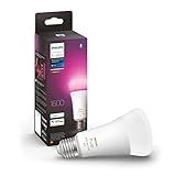 Philips Hue White and Color Ambiance Lampadina Smart LED, Attacco E27, Luce Bianca o Colorata, 11W