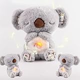 Niaetuto Koala Peluche Che Respira,Orsetto Che Respira,Koala Che Respira Con 5 Musica,Suoni,Luci e Movimento Respiratorio,Breathing Peluche per Bambini Compagno Di Sonno,Ideale Regalo Neonato