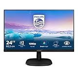 Philips 243V7QJABF Monitor 24" LED IPS FHD, 4 ms, 3 Side Frameless, Low Blue, Flicker Free, HDMI, Display Port, VGA, Casse Integrate, Attacco VESA, Nero